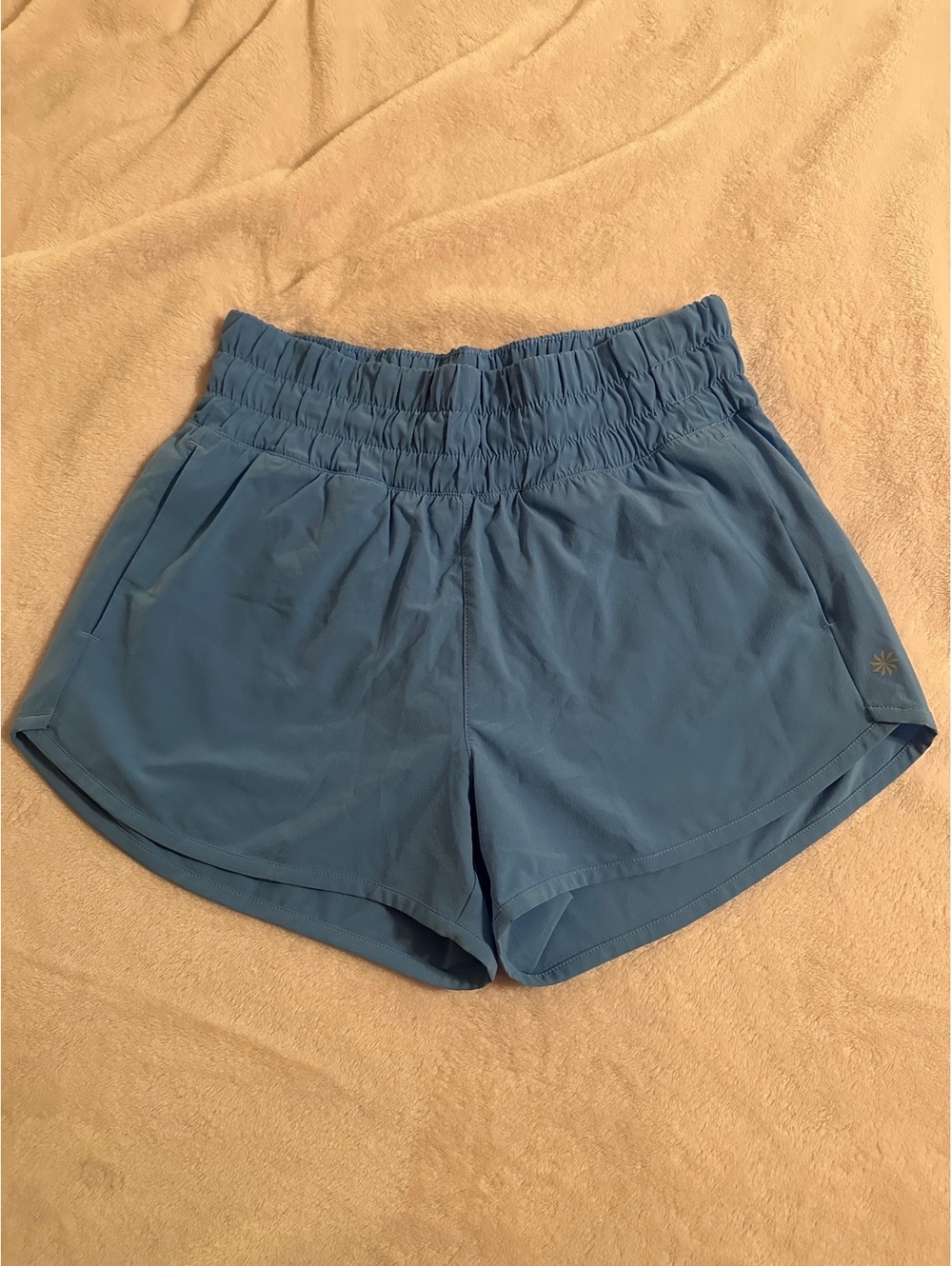 Athleta Girl Lined Short Blue Size XL 14 Performance Stretch